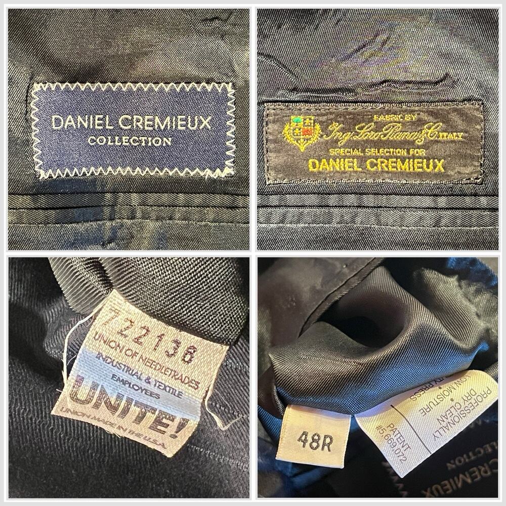 Daniel Cremieux Loro Piana 48R 42x28.5 Navy Blue Stripe Quality Suit - Picture 14 of 16